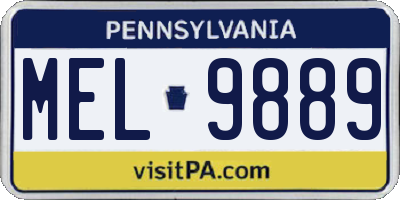 PA license plate MEL9889