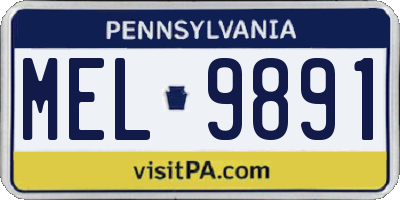 PA license plate MEL9891