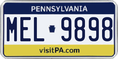 PA license plate MEL9898