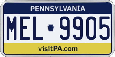PA license plate MEL9905