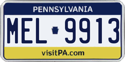 PA license plate MEL9913