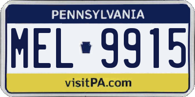 PA license plate MEL9915