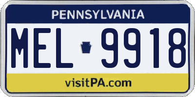PA license plate MEL9918