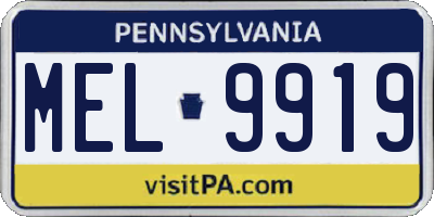PA license plate MEL9919