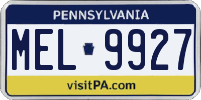 PA license plate MEL9927