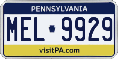 PA license plate MEL9929