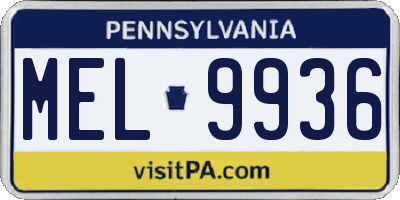 PA license plate MEL9936