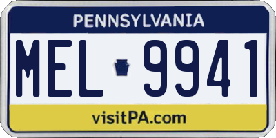 PA license plate MEL9941