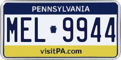 PA license plate MEL9944
