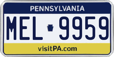 PA license plate MEL9959