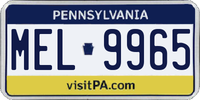 PA license plate MEL9965