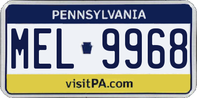 PA license plate MEL9968