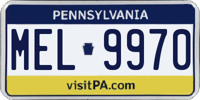 PA license plate MEL9970