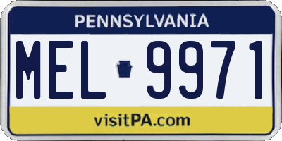 PA license plate MEL9971