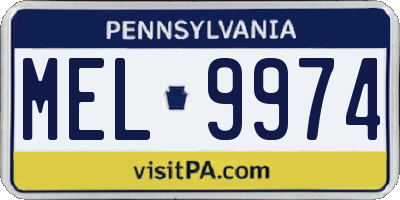 PA license plate MEL9974