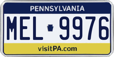 PA license plate MEL9976