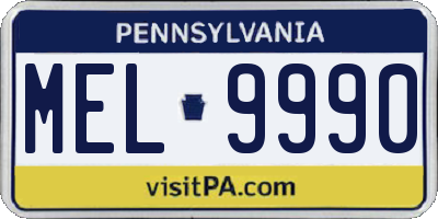 PA license plate MEL9990