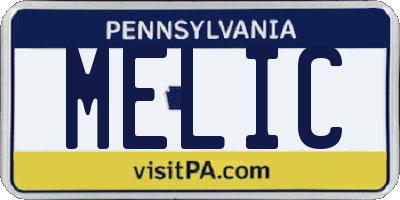 PA license plate MELIC