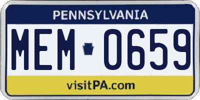 PA license plate MEM0659