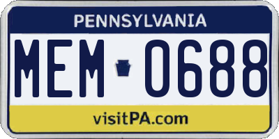PA license plate MEM0688