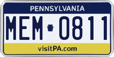 PA license plate MEM0811