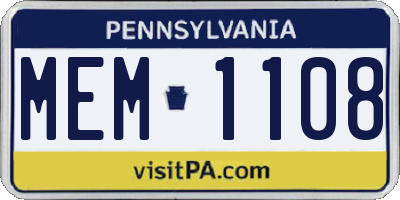PA license plate MEM1108