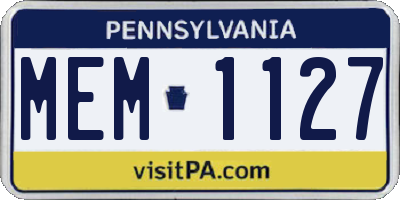 PA license plate MEM1127