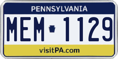 PA license plate MEM1129