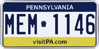 PA license plate MEM1146