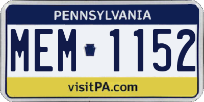 PA license plate MEM1152