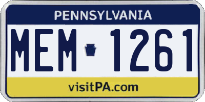 PA license plate MEM1261