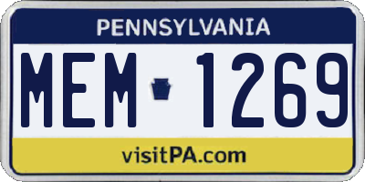 PA license plate MEM1269