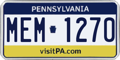 PA license plate MEM1270