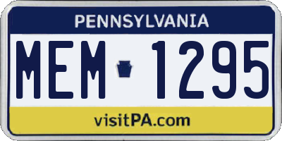 PA license plate MEM1295