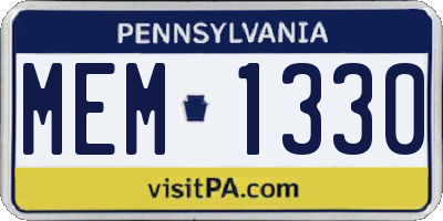 PA license plate MEM1330