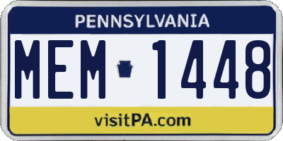 PA license plate MEM1448