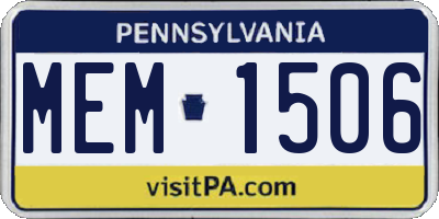 PA license plate MEM1506