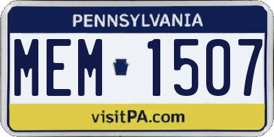 PA license plate MEM1507