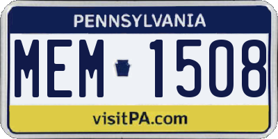 PA license plate MEM1508