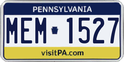 PA license plate MEM1527