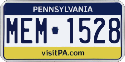 PA license plate MEM1528