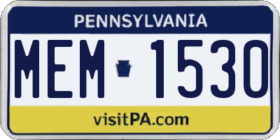PA license plate MEM1530