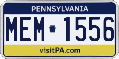 PA license plate MEM1556