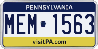 PA license plate MEM1563