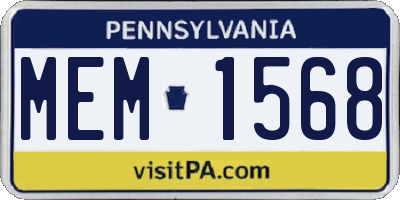 PA license plate MEM1568