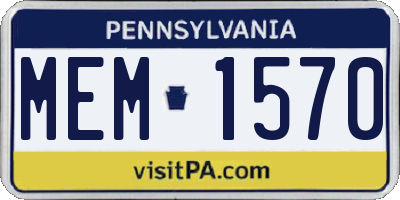 PA license plate MEM1570