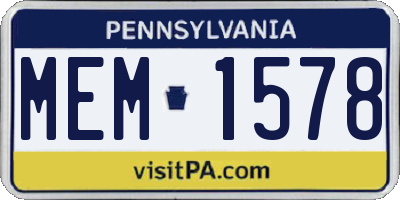 PA license plate MEM1578
