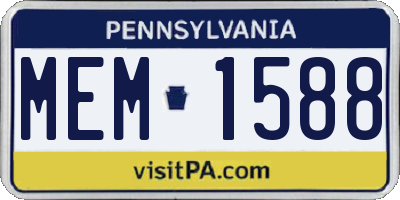 PA license plate MEM1588