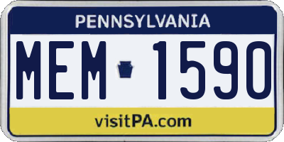 PA license plate MEM1590