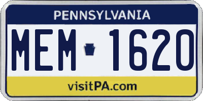 PA license plate MEM1620